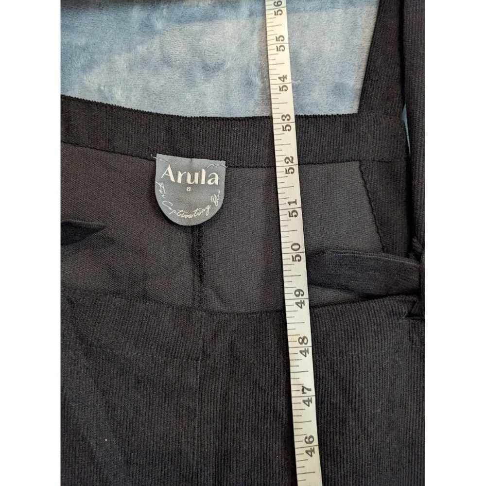 Arula Women Corduroy Overalls Size B Black Wide Leg Romper Jumpsuit Artsy Boho - Picture 12 of 13